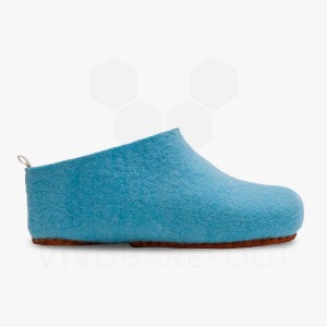 Vivobarefoot MIM Felt Muške Papuce Svijetlo Tirkizne | HR159JE