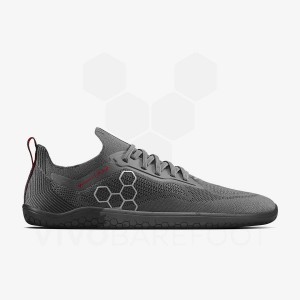 Vivobarefoot Primus Lite Knit JJF Muške Cipele Za Trčanje Na Cesti Obsidijanske Tamno Sive | HR060EI