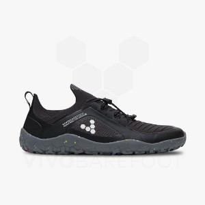Vivobarefoot Primus Trail Knit FG Muške Planinarske Cipele Obsidijanske Sive | HR008EI